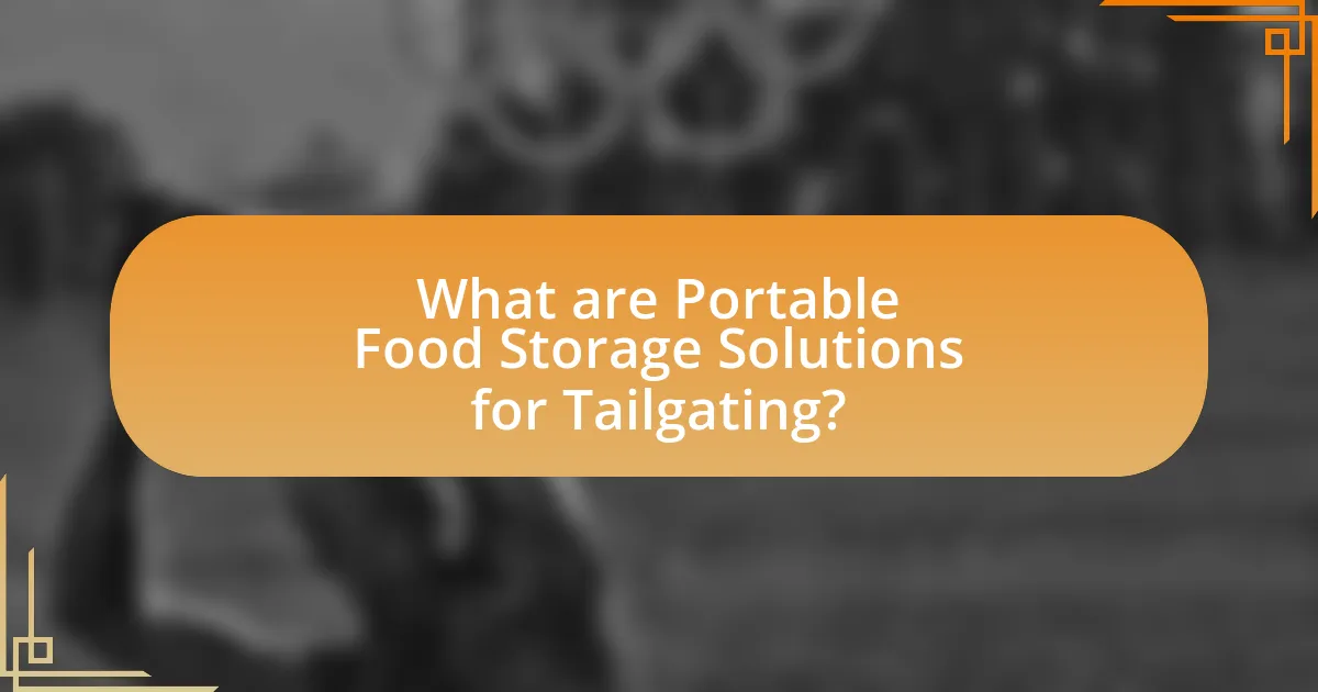 What are Portable Food Storage Solutions for Tailgating?